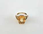 9ct. Gold Citrine Ring / Square Shape. NEW IN.
