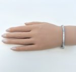 Silver CZ Tennis Bracelet / Square Appearance. NEW IN.