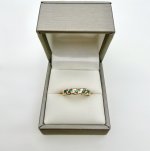 9ct. Yellow Gold Emerald &amp; Diamond Set Infinity Ring. NEW STOCK.