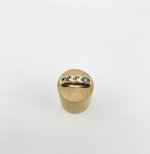 9ct. Yellow Gold Emerald &amp; Diamond Set Infinity Ring. NEW STOCK.