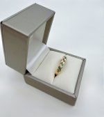 9ct. Yellow Gold Emerald &amp; Diamond Set Infinity Ring. NEW STOCK.