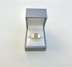 Silver Ring with Square Facetted Lemon Quartz Gemstone. NEW STOCK. 