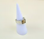 Silver Ring with Square Facetted Lemon Quartz Gemstone. NEW STOCK. 