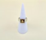 Silver Ring with Square Facetted Lemon Quartz Gemstone. NEW STOCK. 