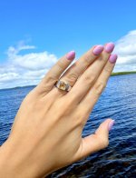 Silver Ring with Square Faceted Lemon Quartz Gemstone. 