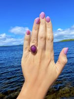 Silver Amethyst &amp; Garnet Ring. NEW STOCK.