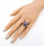 Silver Amethyst &amp; Garnet Ring. NEW STOCK.
