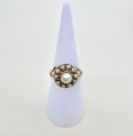 Antique Style Cultured Pearl Ring in 9ct. Yellow Gold. NEW STOCK.