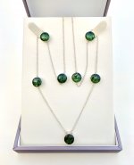 Sterling Silver Emerald Green Gemstone Necklace. NEW ARRIVAL.