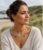 Sterling Silver Emerald Green Gemstone Necklace. NEW ARRIVAL.