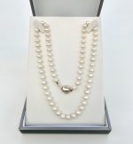 Single-Row Necklace of Cultured Pearls with 9ct. Gold Clasp. 19" NEW STOCK.