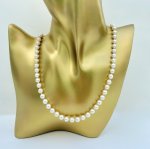 Single-Row Necklace of Cultured Pearls with 9ct. Gold Clasp. 19" NEW STOCK.