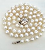 Single-Row Necklace of Cultured Pearls with 9ct. Gold Clasp. 19" NEW STOCK.