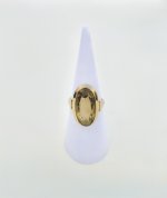 Hallmarked 9ct. Yellow Gold Oval Faceted Citrine Ring. NEW STOCK.