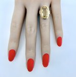 Hallmarked 9ct. Yellow Gold Oval Faceted Citrine Ring. NEW STOCK.