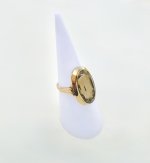 Hallmarked 9ct. Yellow Gold Oval Faceted Citrine Ring. NEW STOCK.