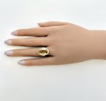 Hallmarked 9ct. Yellow Gold Oval Faceted Citrine Ring. NEW STOCK.