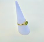 Hallmarked 9ct. Yellow Gold Ring with Square Peridot. NEW STOCK.