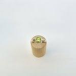 Hallmarked 9ct. Yellow Gold Ring with Square Peridot. NEW STOCK.