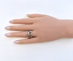 Silver Multi-Stone Amber ring. NEW STOCK.