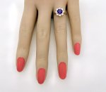 9ct.Yellow Gold Amethyst &amp; Seed Pearl Ring. NEW IN STOCK.