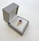 9ct.Yellow Gold Amethyst &amp; Seed Pearl Ring. NEW IN STOCK.