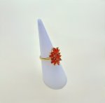 9ct. Gold Spessartine Garnet Sunburst Ring. NEW IN STOCK.