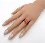 9ct. Gold Spessartine Garnet Sunburst Ring. NEW IN STOCK.