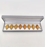 Silver Bracelet with Marquise-Cut Yellow Stones. NEW IN STOCK.