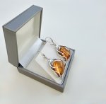 Silver Amber Earrings. NEW IN STOCK.