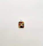 Sterling Silver Square Amber Pendant. NEW IN STOCK.