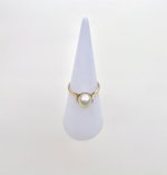 Vintage 9ct. Yellow Gold Pearl Ring - Lotus Leaf Design. NEW IN STOCK.