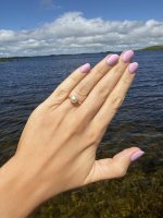 Vintage 9ct. Yellow Gold Pearl Ring - Lotus Leaf Design. NEW IN STOCK.