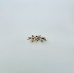 9ct. Yellow Gold Foliage Brooch with Emerald Green Gemstones. NEW IN STOCK.