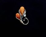 Sterling Silver Amber Floral Brooch with Tear-Shaped Amber Stones. NEW IN STOCK.
