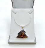 Large Sterling Silver Amber Statement Pendant. NEW IN STOCK.