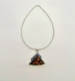 Large Sterling Silver Amber Statement Pendant. NEW IN STOCK.