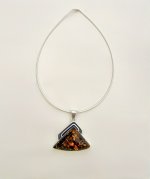 Large Sterling Silver Amber Statement Pendant. NEW IN STOCK.