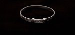 Vintage Sterling Silver Christening Baby Bangle with Foliate Design. NEW IN STOCK.