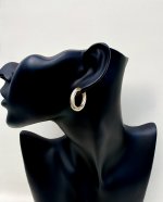 9ct Yellow Gold Oval Hoop Earrings with Textured Finish. NEW IN STOCK.