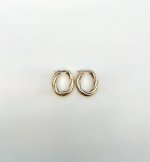 9ct Yellow Gold Oval Hoop Earrings with Textured Finish. NEW IN STOCK.