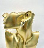 9ct Yellow Gold Oval Hoop Earrings with Textured Finish. NEW IN STOCK.