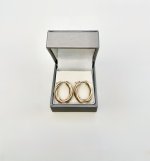 9ct Yellow Gold Oval Hoop Earrings with Textured Finish. NEW IN STOCK.