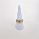9ct. Yellow Gold Double Row Diamond Half Eternity Ring. NEW IN STOCK.