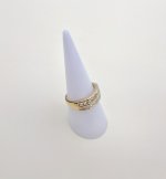 9ct. Yellow Gold Double Row Diamond Half Eternity Ring. NEW IN STOCK.