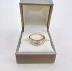 9ct. Yellow Gold Double Row Diamond Half Eternity Ring. NEW IN STOCK.