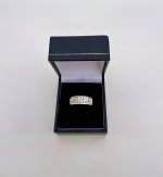 9ct. Yellow Gold Double Row Diamond Half Eternity Ring. NEW IN STOCK.