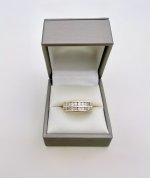 9ct. Yellow Gold Double Row Diamond Half Eternity Ring. NEW IN STOCK.