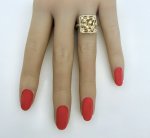 9ct. Yellow Gold Citrine Statement Ring - Marquise &amp; Round-Cut Design. NEW IN STOCK.
