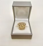 9ct. Yellow Gold Citrine Statement Ring - Marquise &amp; Round-Cut Design. NEW IN STOCK.